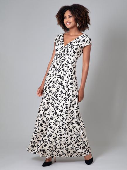 Alie Street Sophia Jersey Maxi Dress, Monochrome - view 2, Monochrome