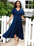 Alie Street Petite Waterfall Dress, Navy