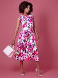 Alie Street Luna Floral Jersey Midi Dress, Fuchsia Florals