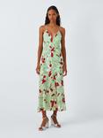 Equipment Justine Abstract Floral Print Silk Midi Dress, Green/Multi