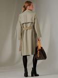 Jolie Moi Two Tone Double Breasted Trench Coat, Beige