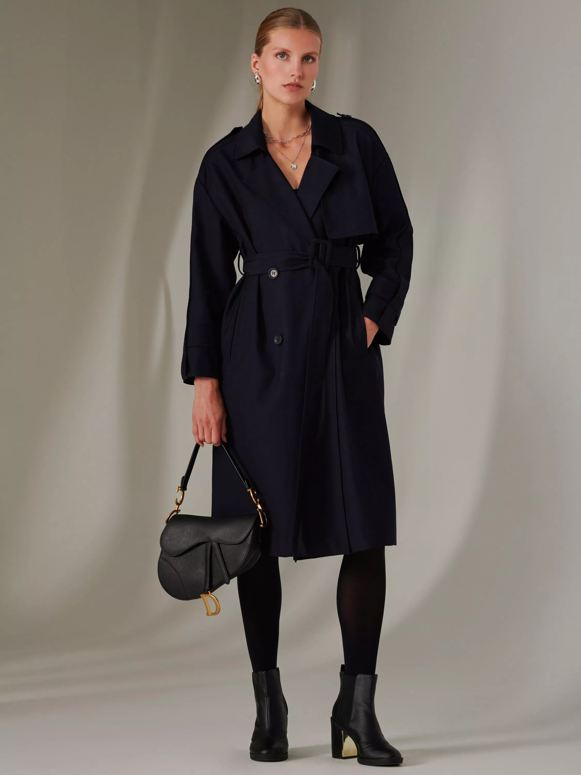 Jolie Moi Double Breasted Trench Coat