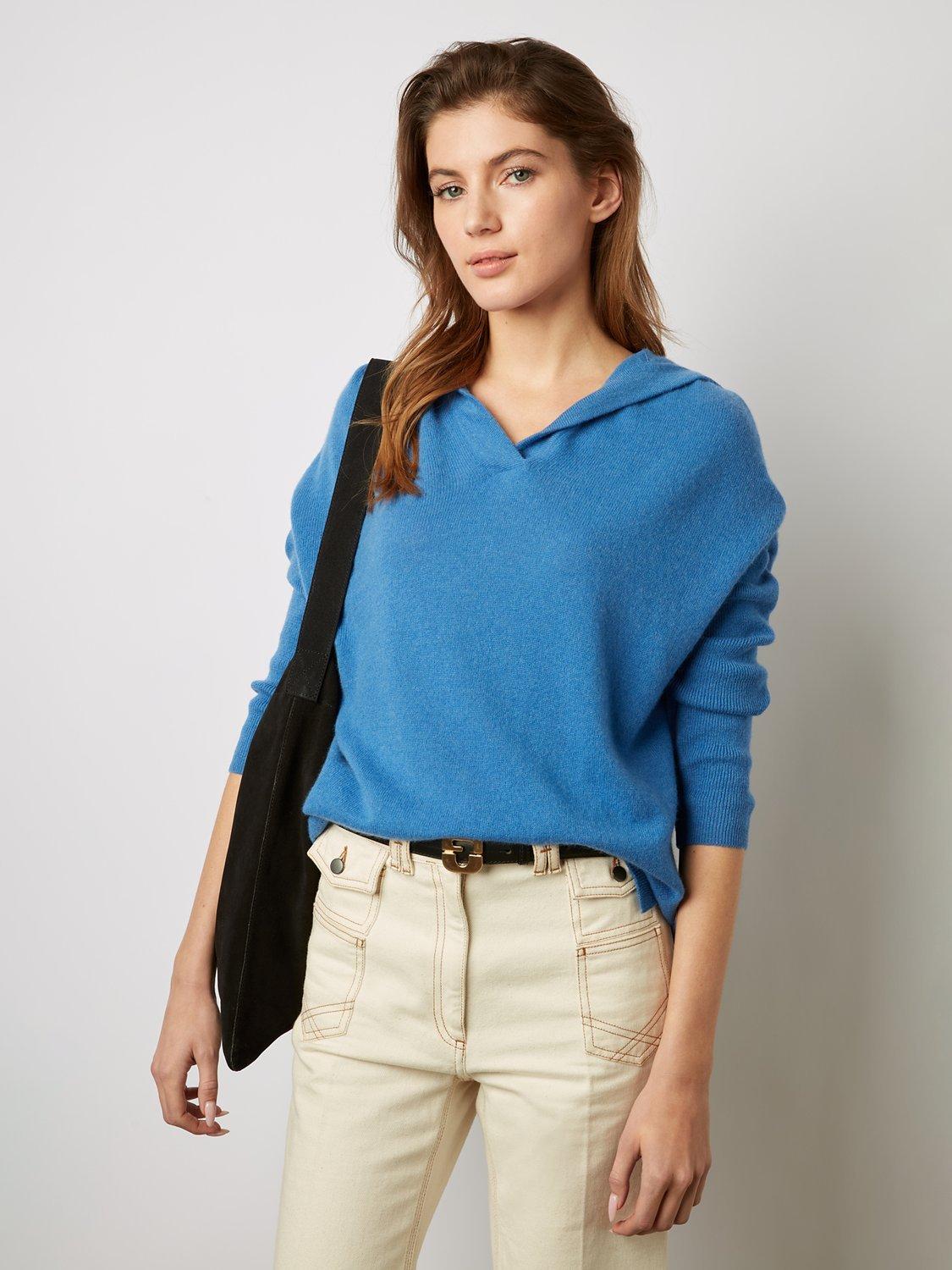 Gerard Darel Leotina Cashmere Hoodie, Blue