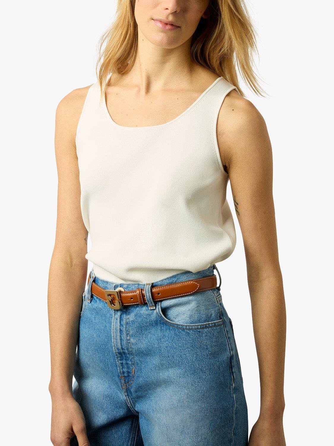 Gerard Darel Lara Microfiber Vest Top, Cream