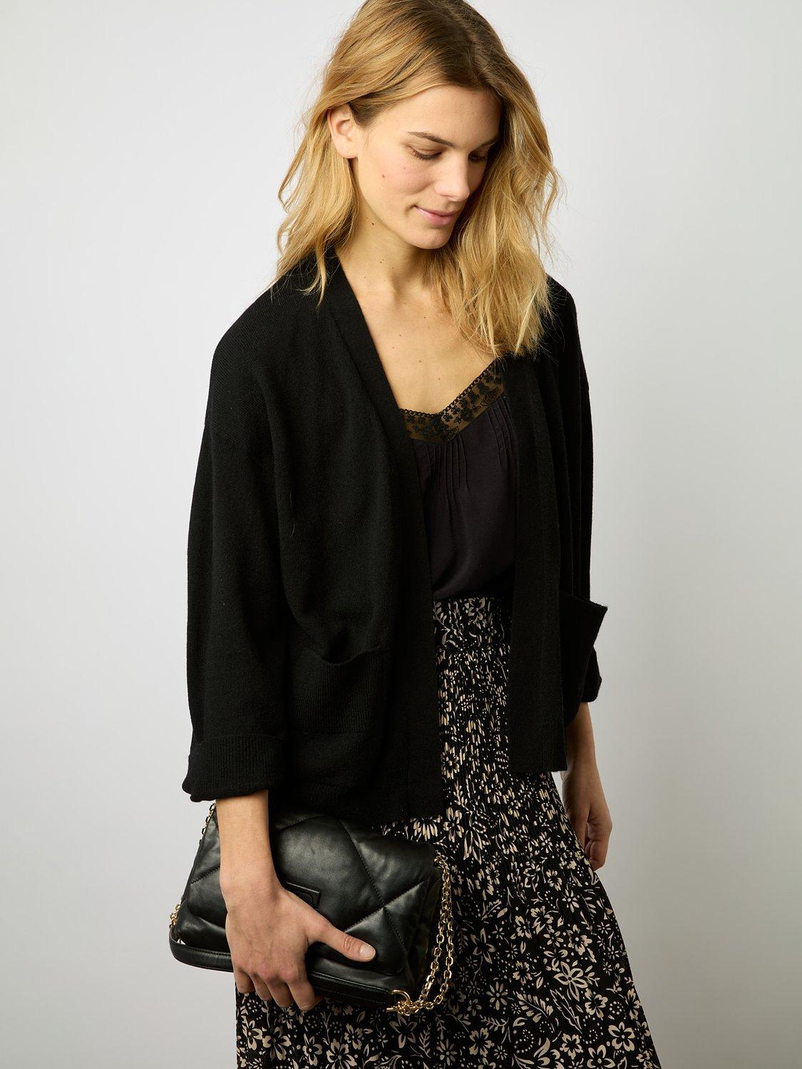 Gerard Darel Lois Cashmere Cardigan, Black