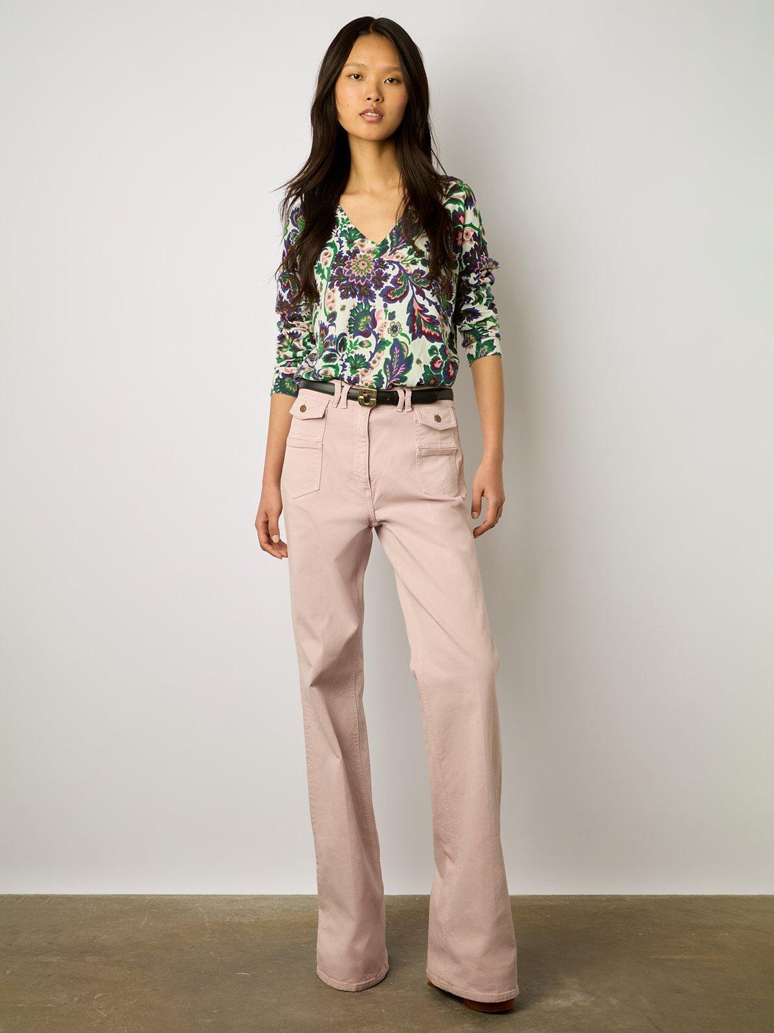 Gerard Darel Lylou Linen Blend Top, Ecru/Multi