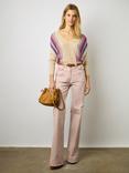 Gerard Darel Louna Block Stripe Linen Jumper, Beige/Multi