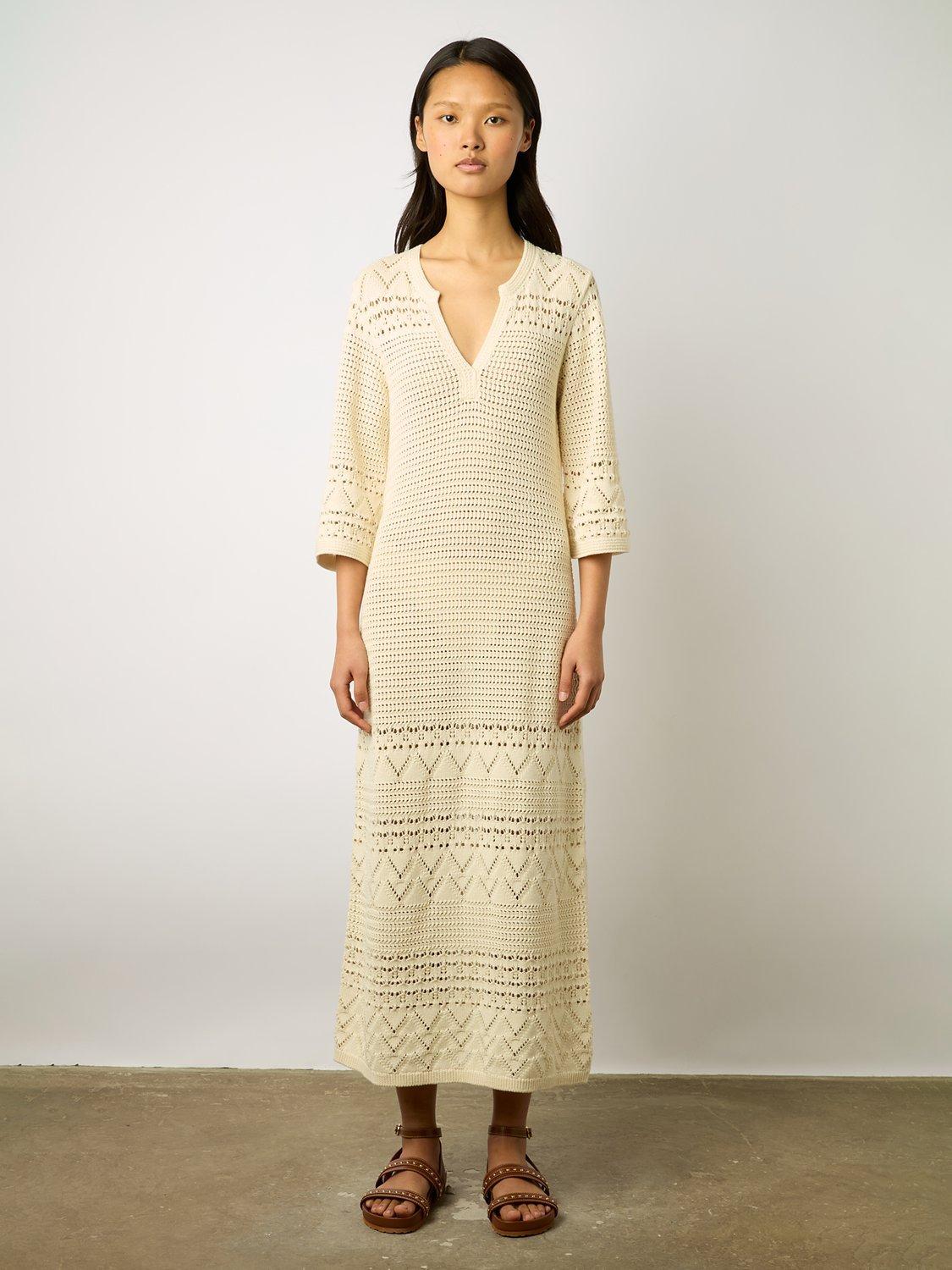 Gerard Darel Emanuela Crochet Maxi Dress, Ecru