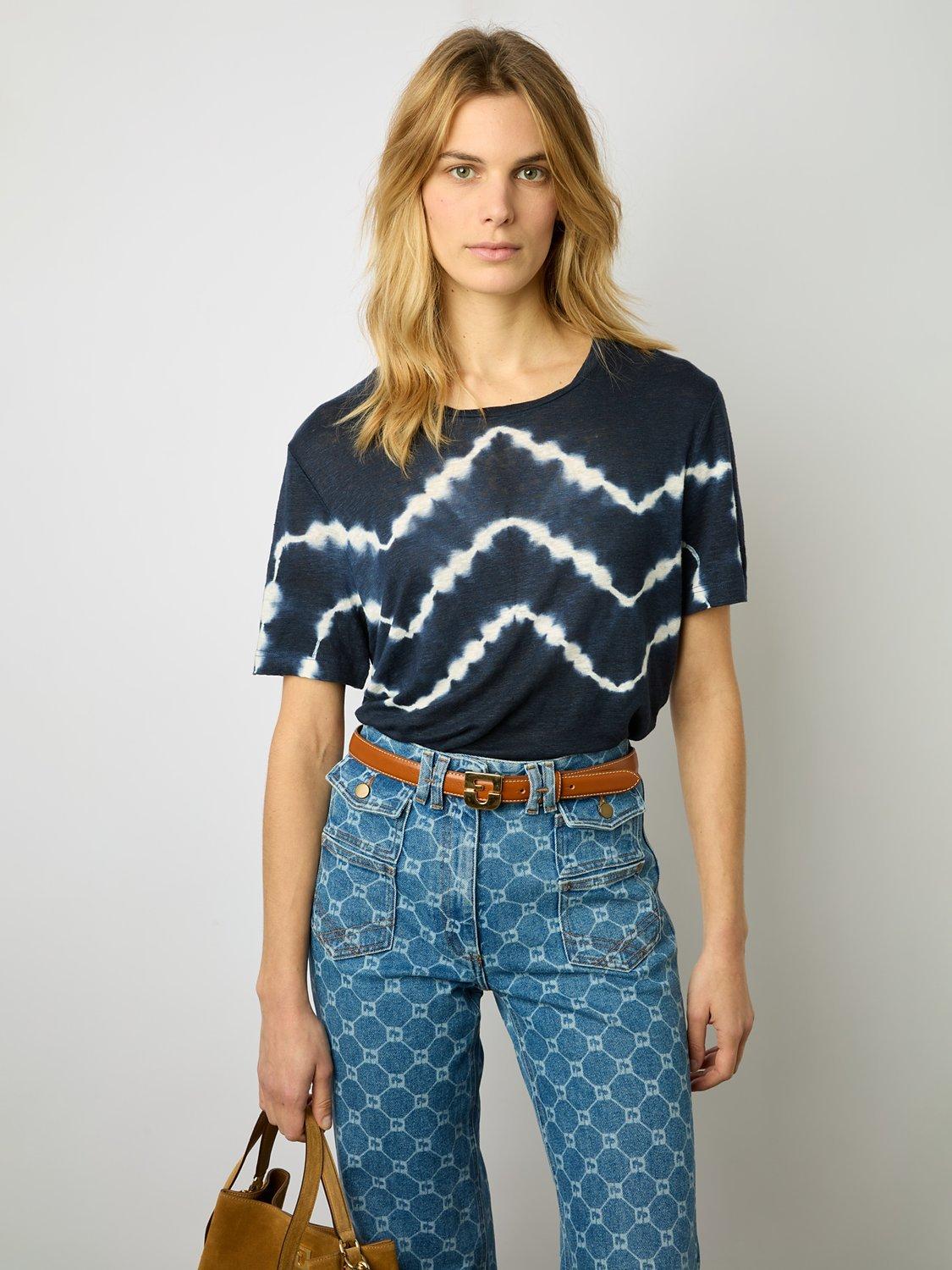Gerard Darel Maroi Linen T-shirt, Indigo