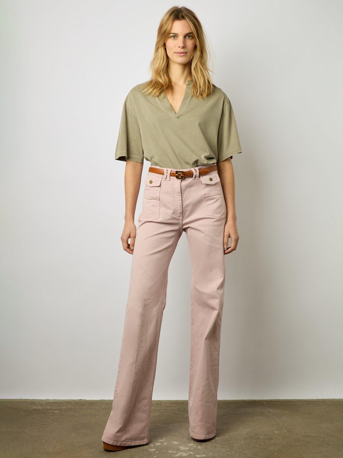 Gerard Darel Maurine Plain Cotton Top, Khaki Green