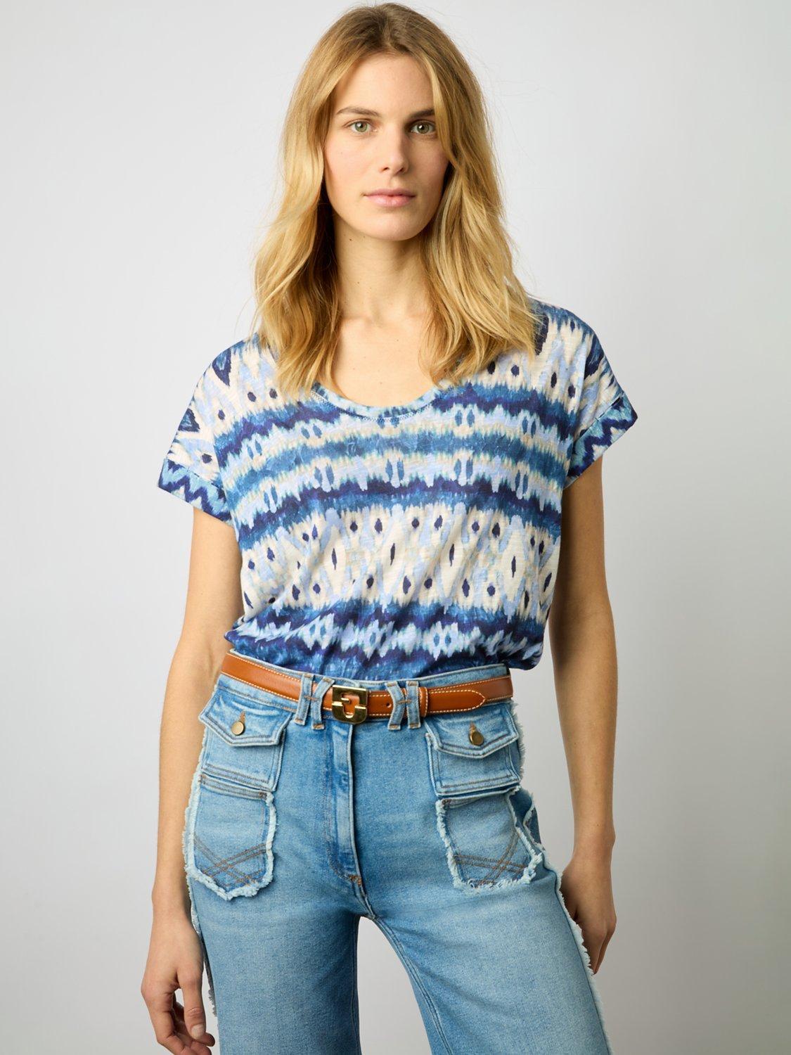 Gerard Darel Marcele Cotton Blend T-shirt, Ecru