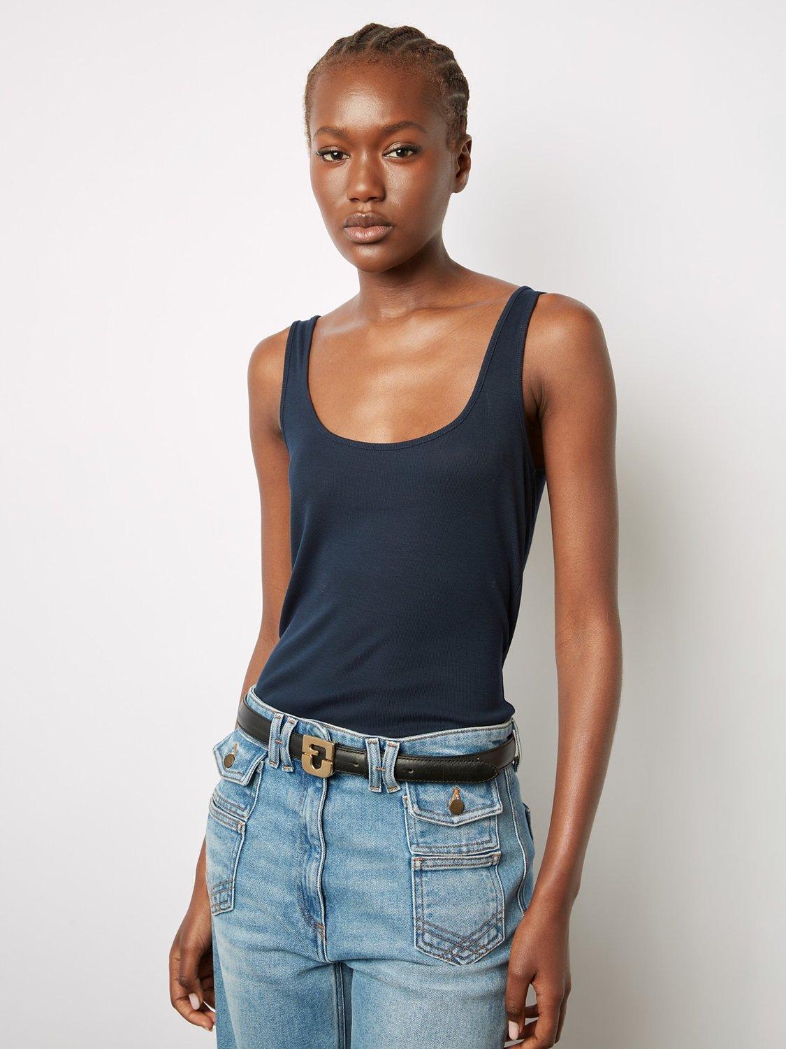 Gerard Darel Mariana Lyocell Vest, Navy