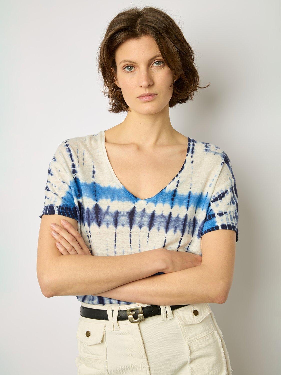 Gerard Darel Melane Linen T-shirt, Indigo