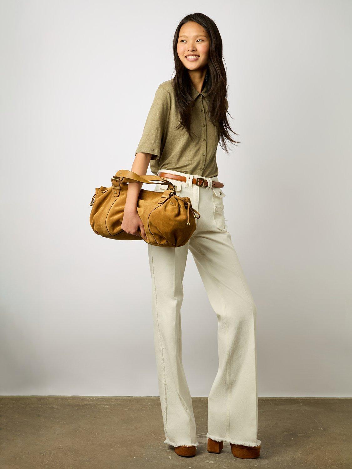 Gerard Darel Mylene Linen Shirt, Khaki Green