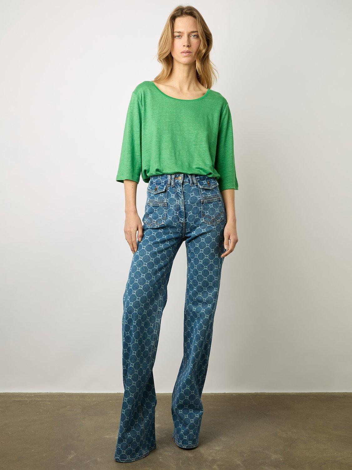 Gerard Darel Magnolia Linen Short Sleeve Top