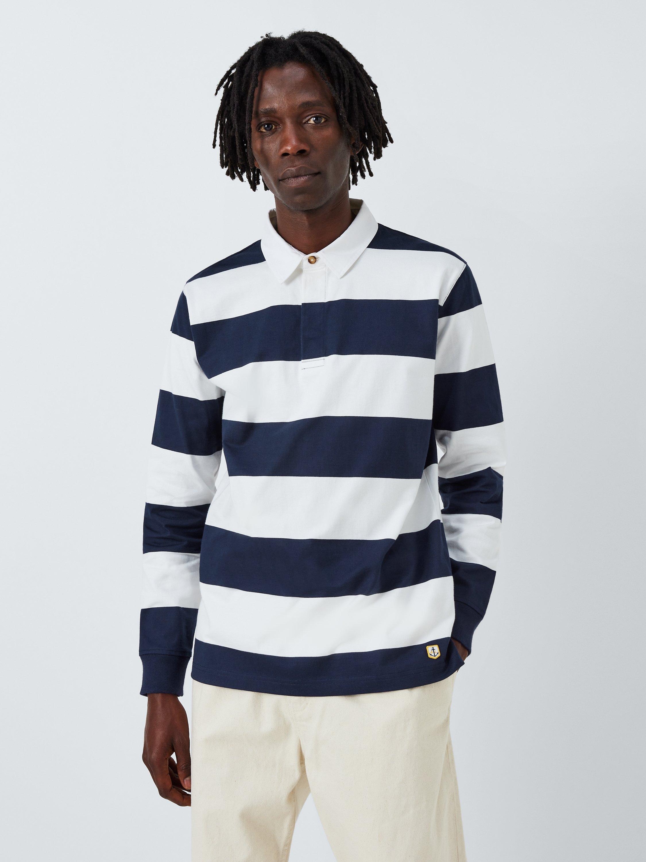 Long sleeve striped polo mens hotsell