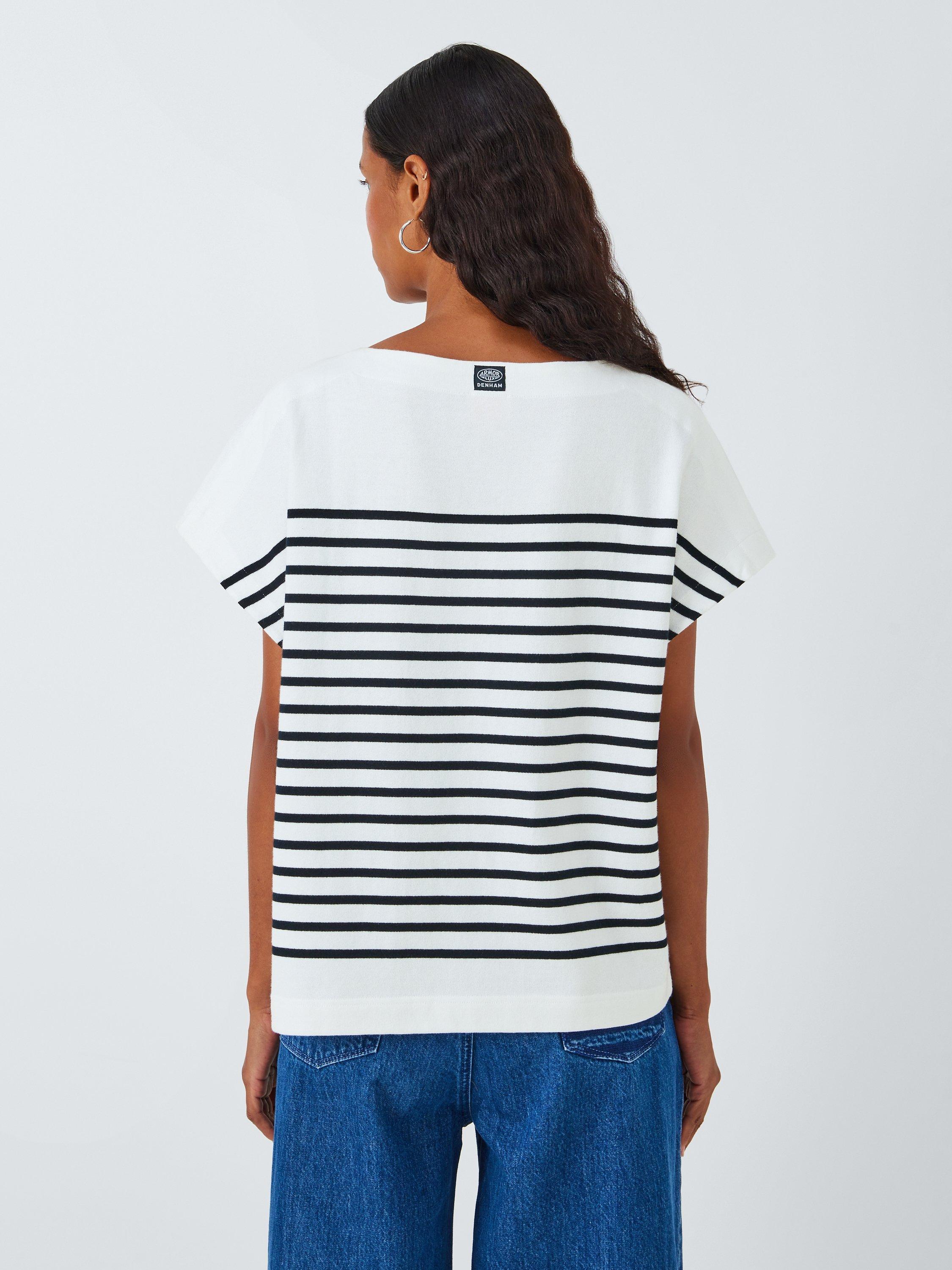 Armor Lux x Denham Striped Kimono T-Shirt, Blue/White