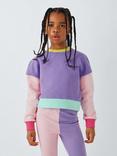 Olivia Rubin Colour Block Script Logo Sweatshirt, Purple/Multi