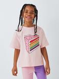 Olivia Rubin Kids' Mallory Rainbow Cake T-Shirt, Light Pink