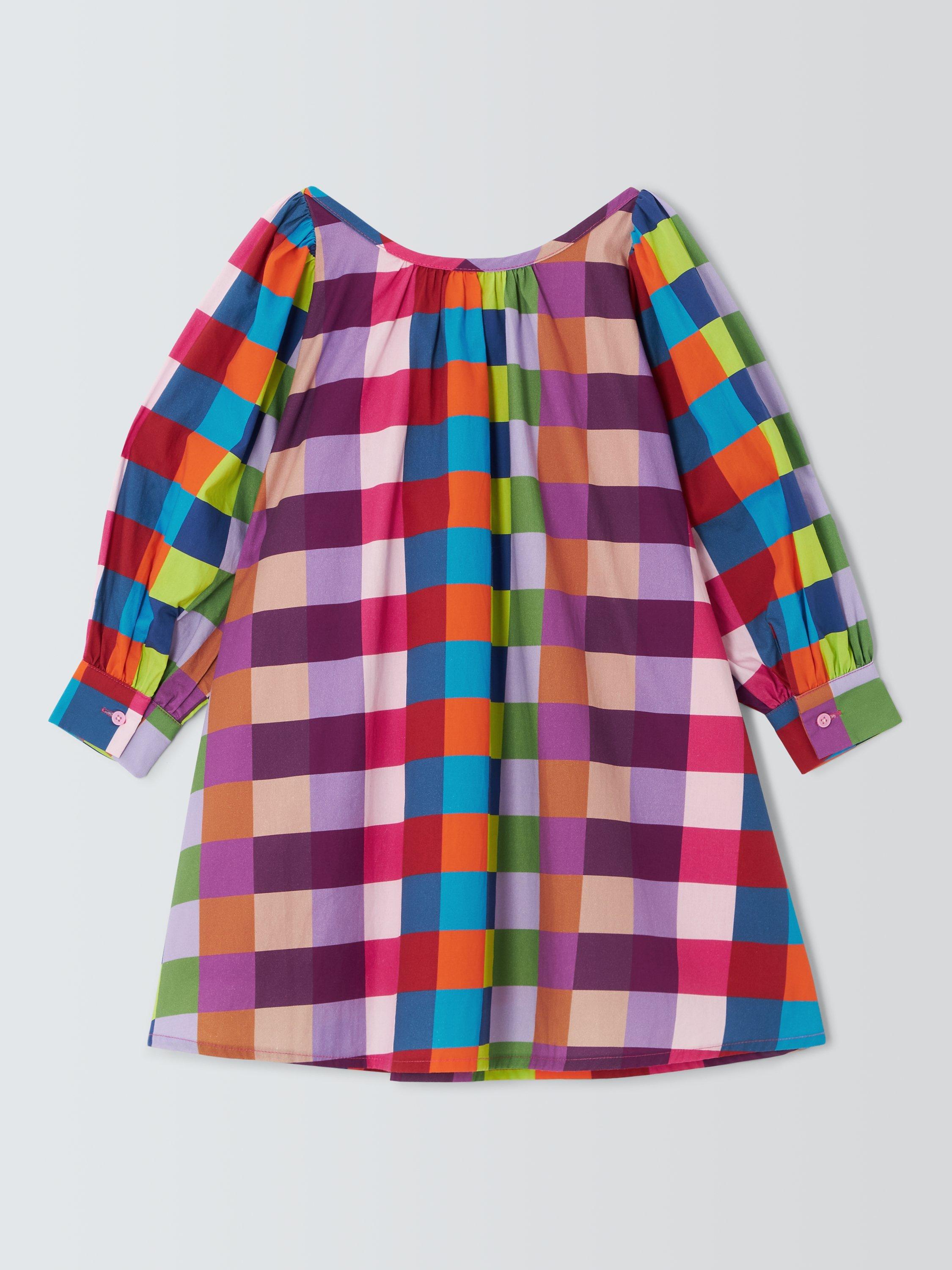 Product image 4 of 7, which shows Olivia Rubin Kids' Polly Rainbow Check Dress, Multi, 10-11 years
