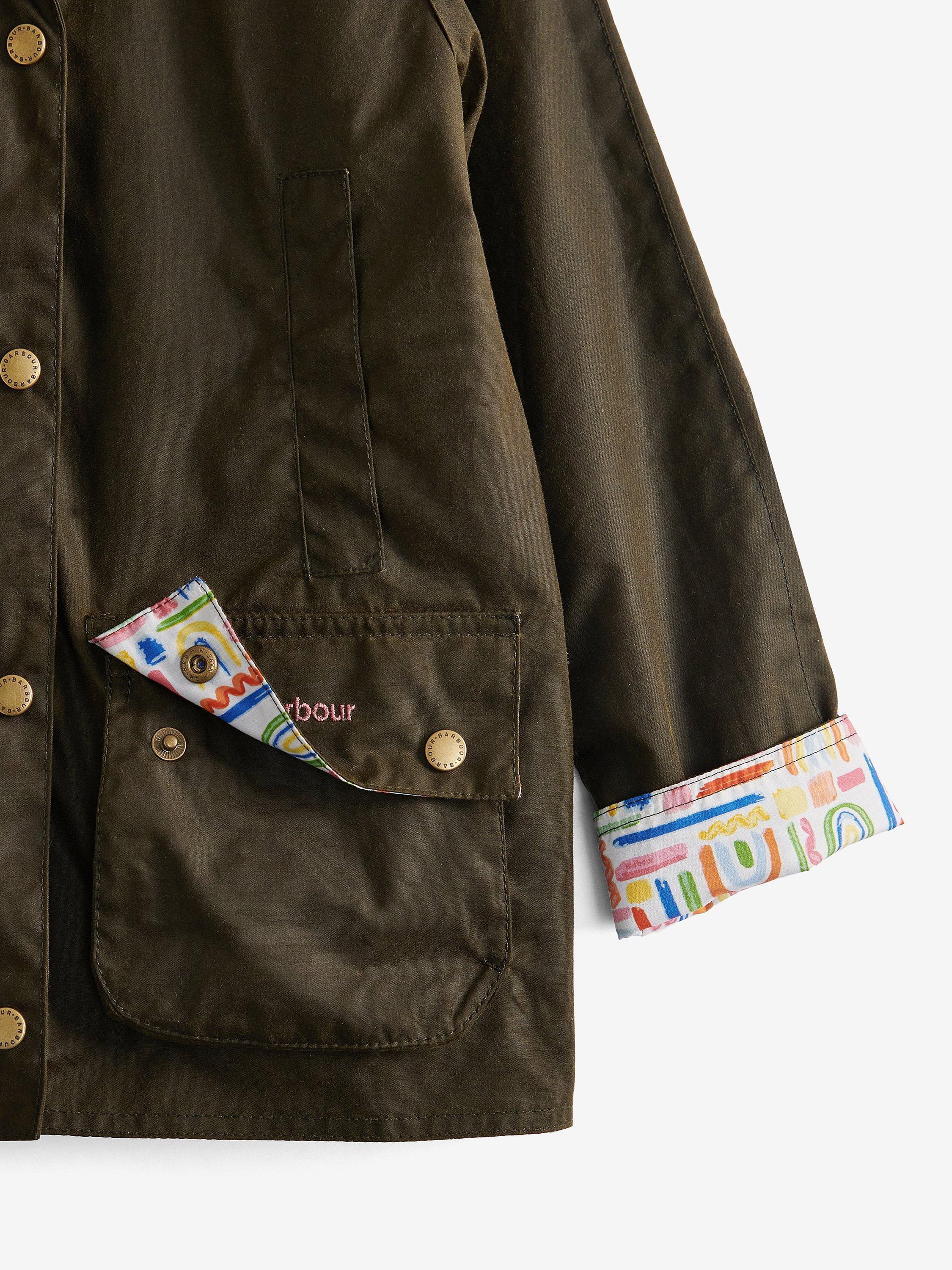 Barbour Kids Acorn Wax Jacket Olive