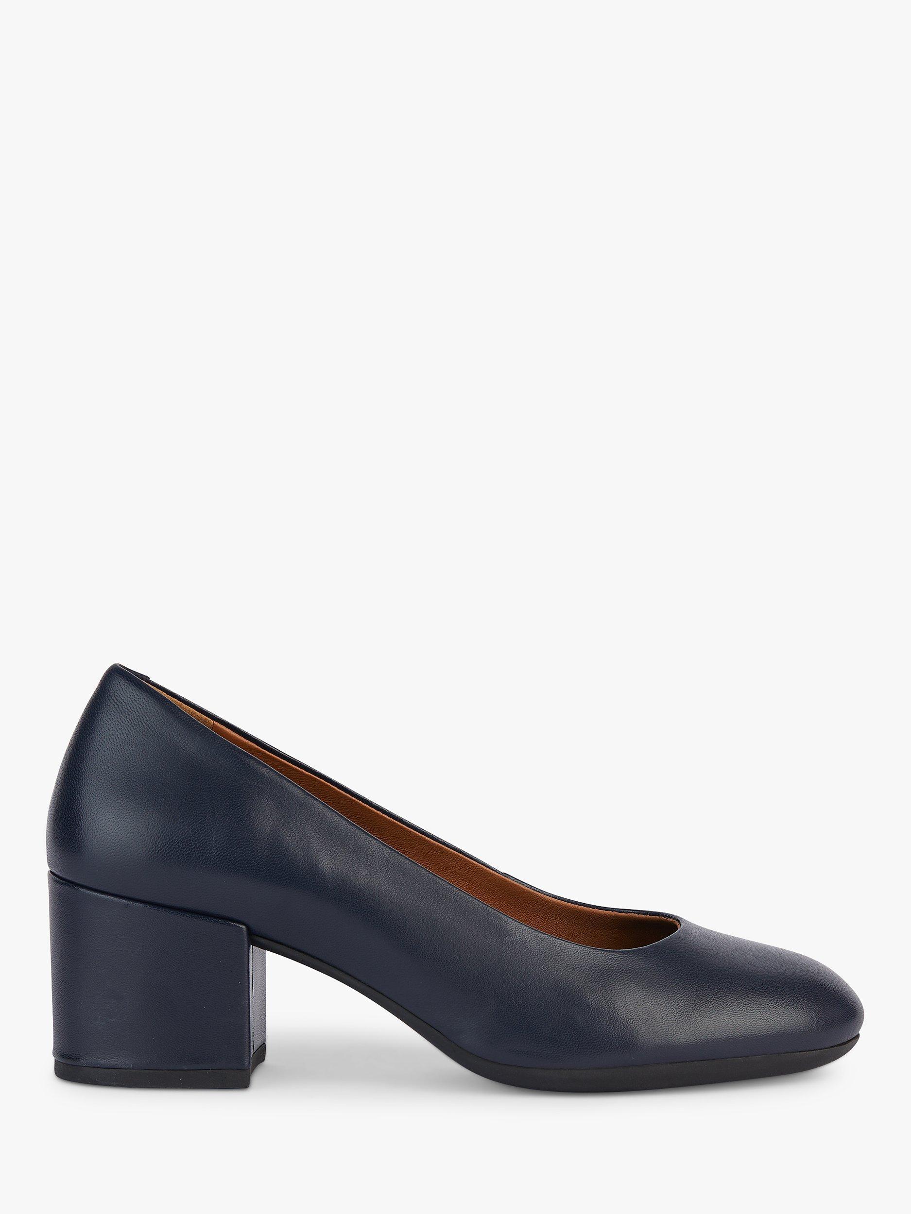 Geox Eleana Block Heel Court Shoes, Navy