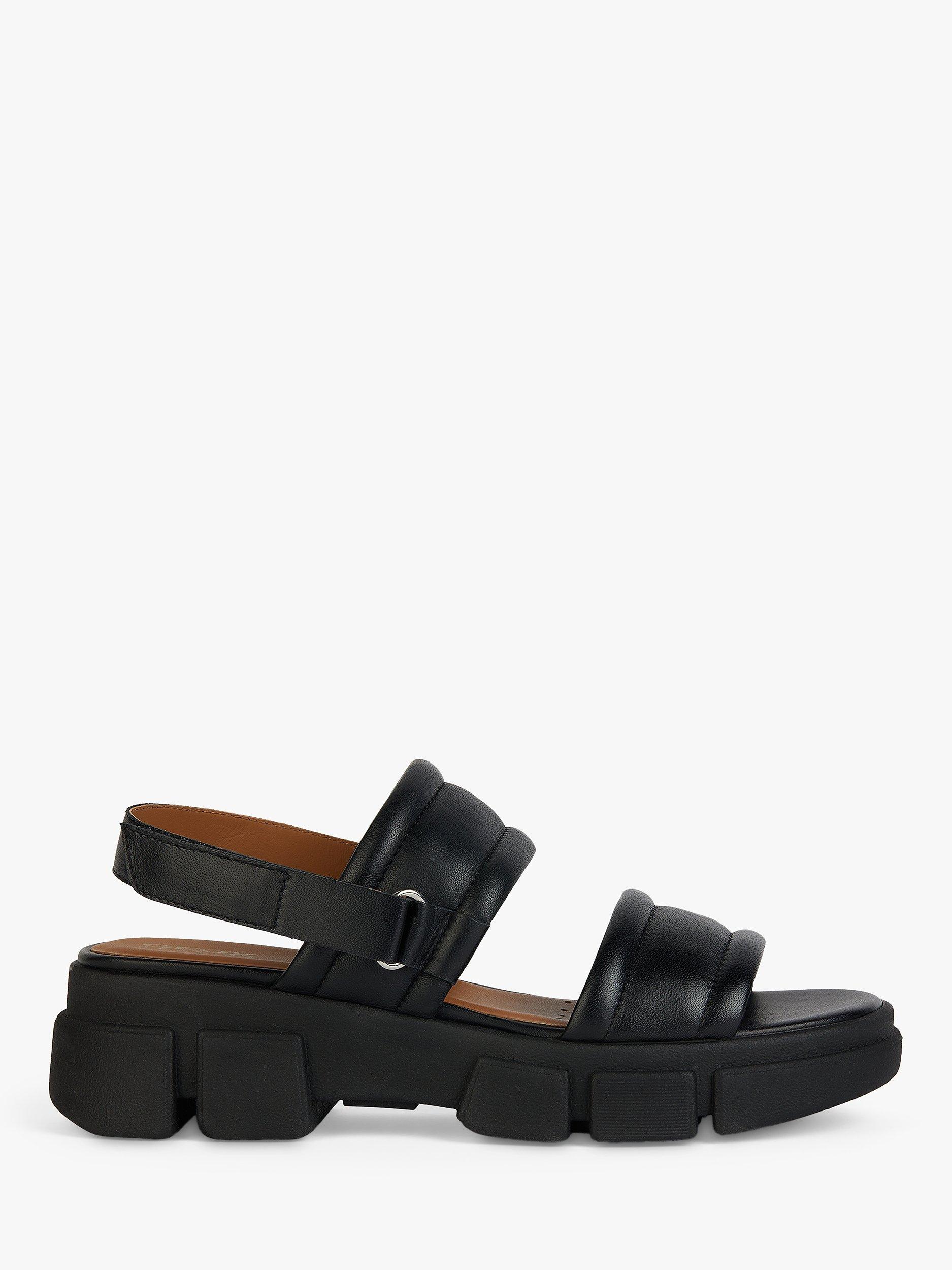 Geox Lisbona Leather Sandals, Black               