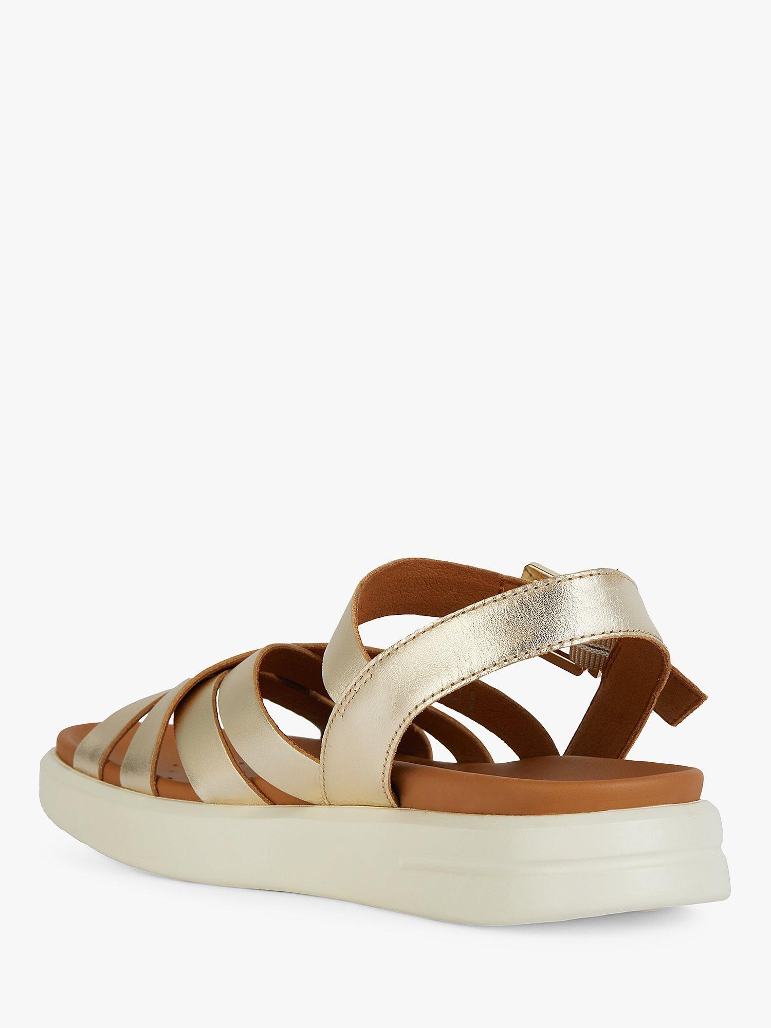 Product image 3 of 6, which shows Geox Xand 2S Lightweight Breathable Leather Sandals, Gold, EU36