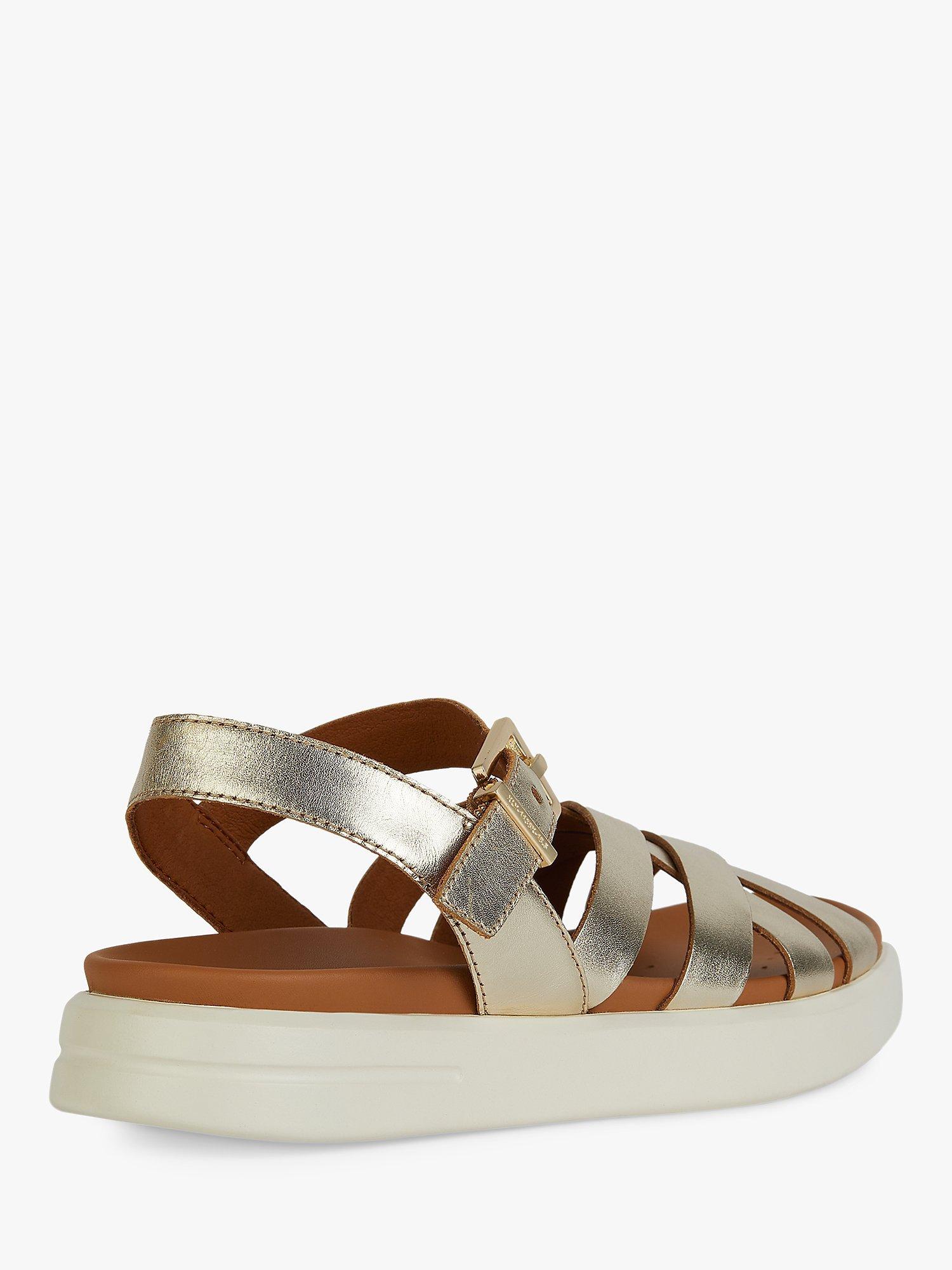 Product image 4 of 6, which shows Geox Xand 2S Lightweight Breathable Leather Sandals, Gold, EU36