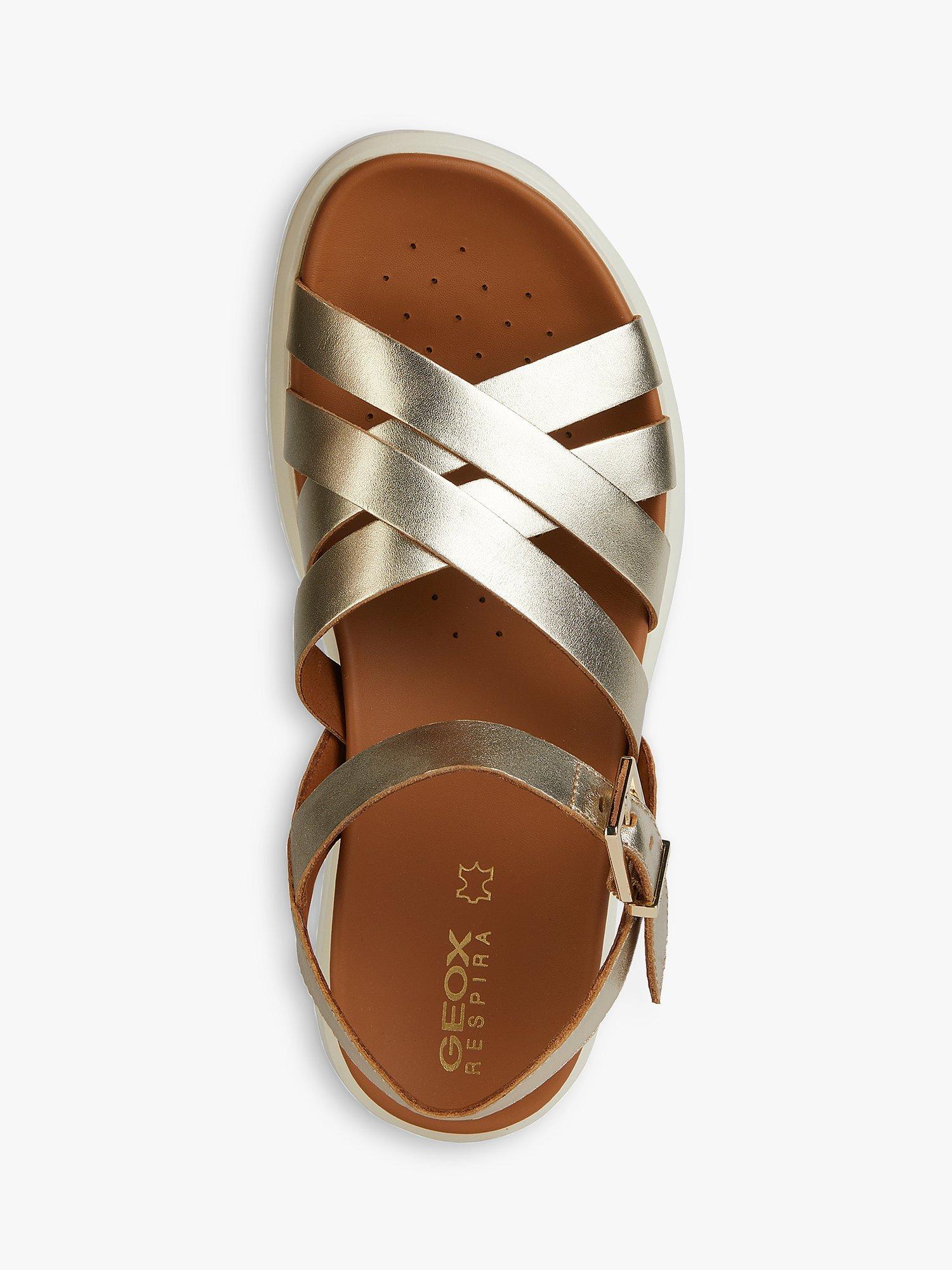 Product image 5 of 6, which shows Geox Xand 2S Lightweight Breathable Leather Sandals, Gold, EU36