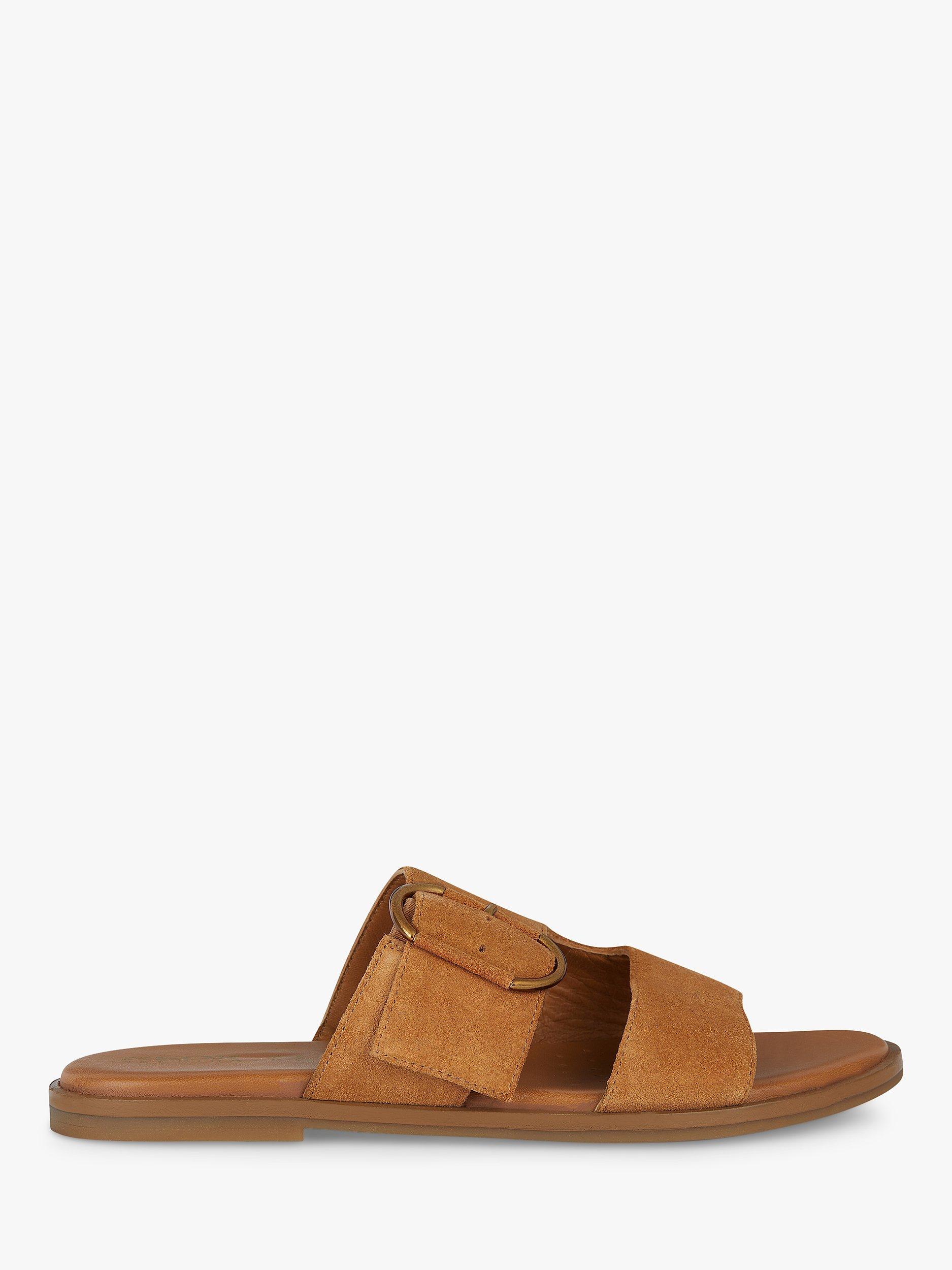 Geox Naileen Suede Flat Sandals, Cognac, EU38