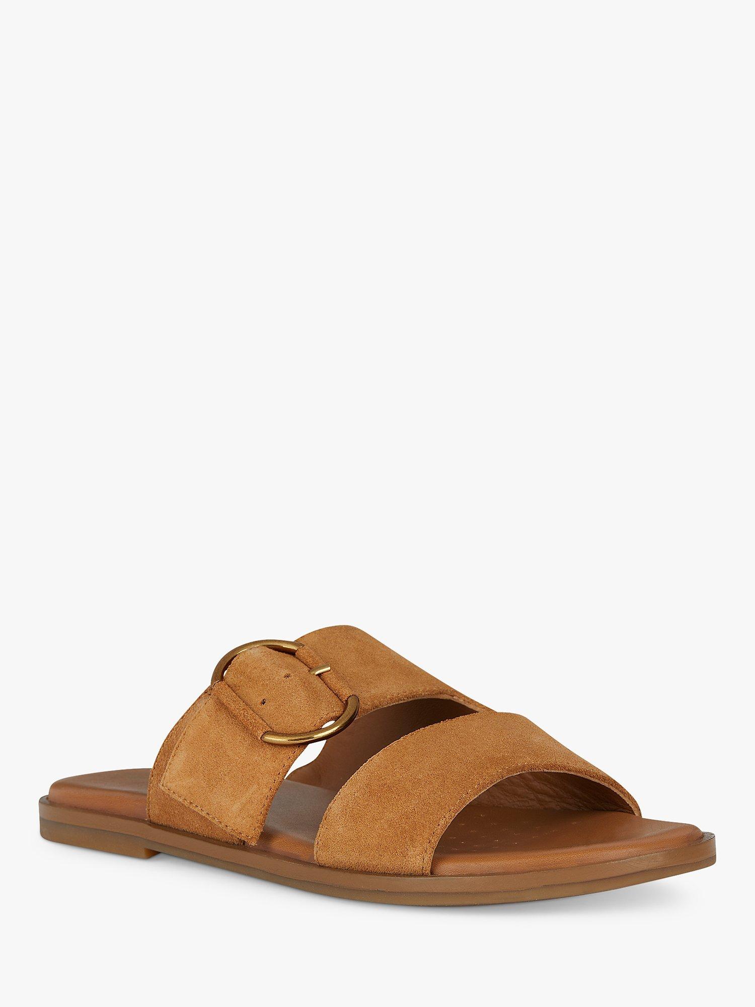 Geox Naileen Suede Flat Sandals, Cognac, EU38