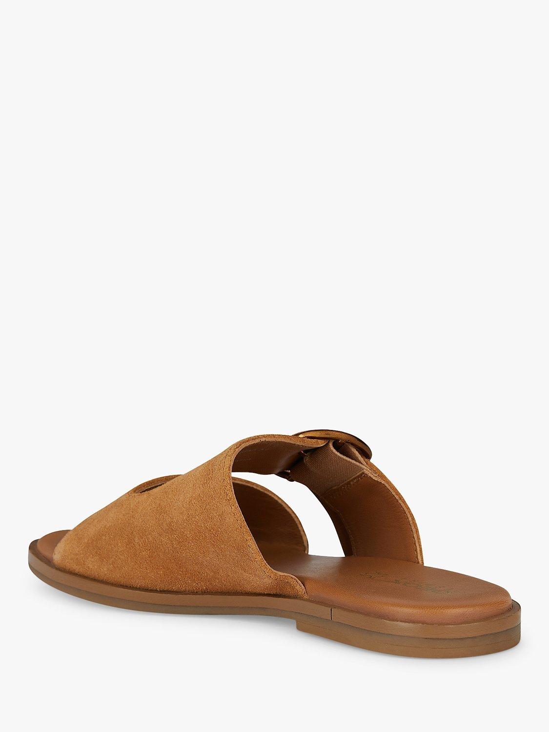 Geox Naileen Suede Flat Sandals, Cognac, EU38