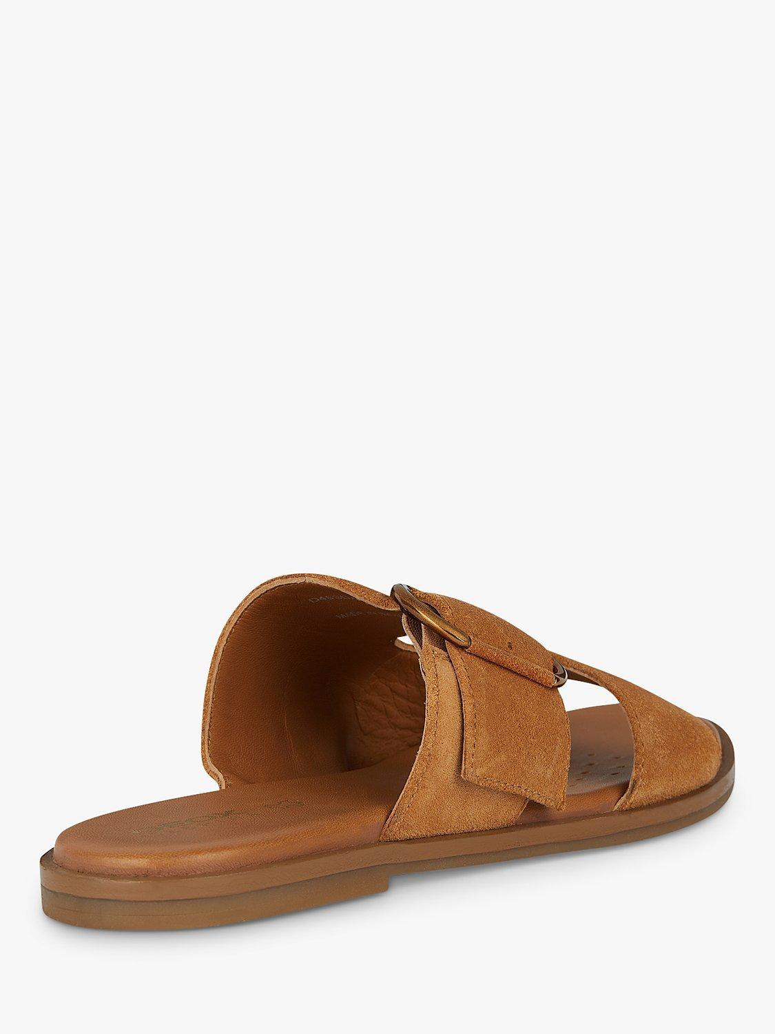 Geox Naileen Suede Flat Sandals, Cognac, EU38