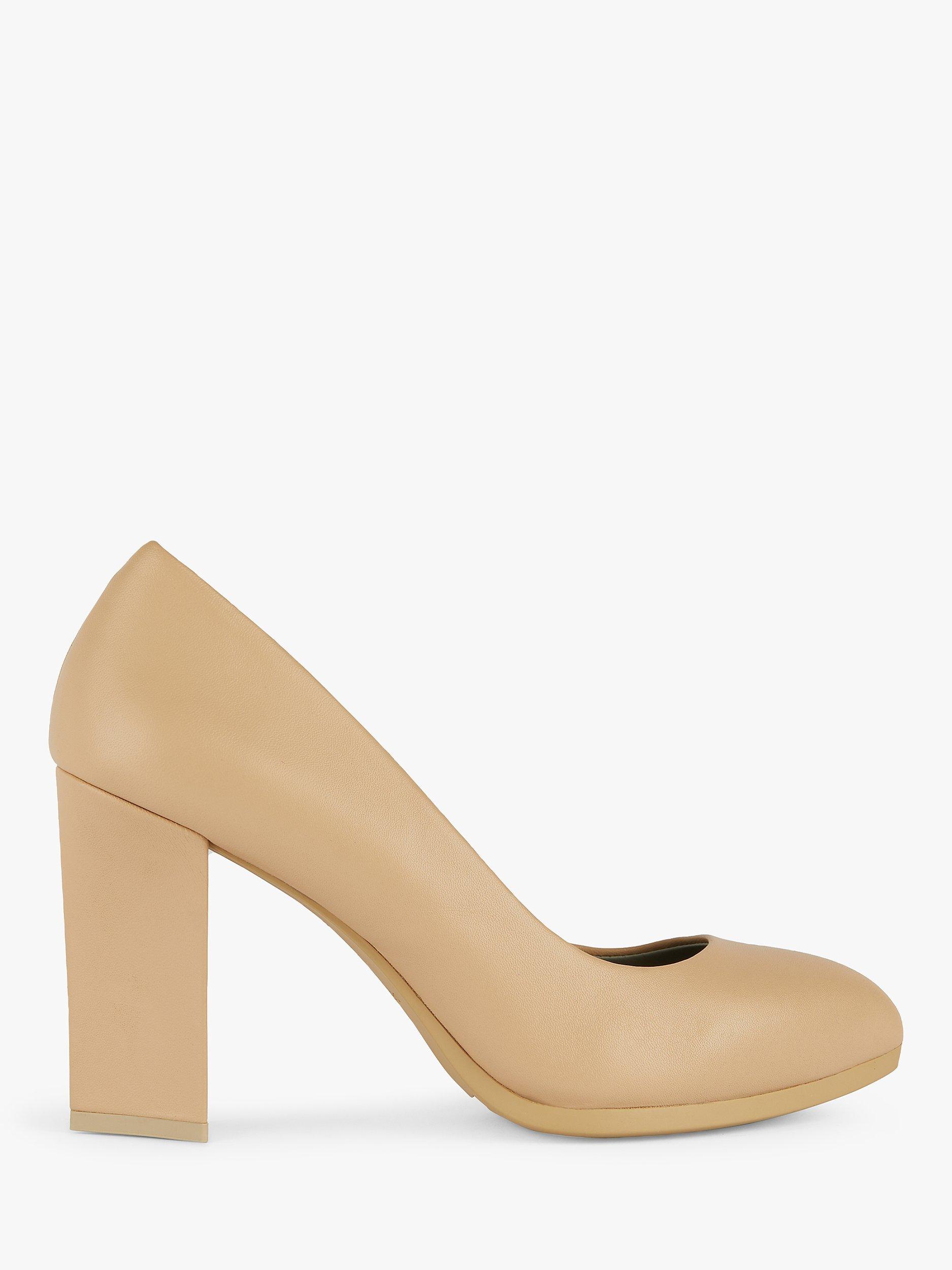 Geox Walk Pleasure 90.1 Leather Triangle Heel Court Shoes, Nude