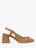 Geox Coronilla Square Toe Slingback Court Shoes, Cognac