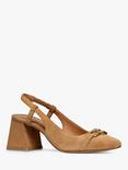 Geox Coronilla Square Toe Slingback Court Shoes, Cognac