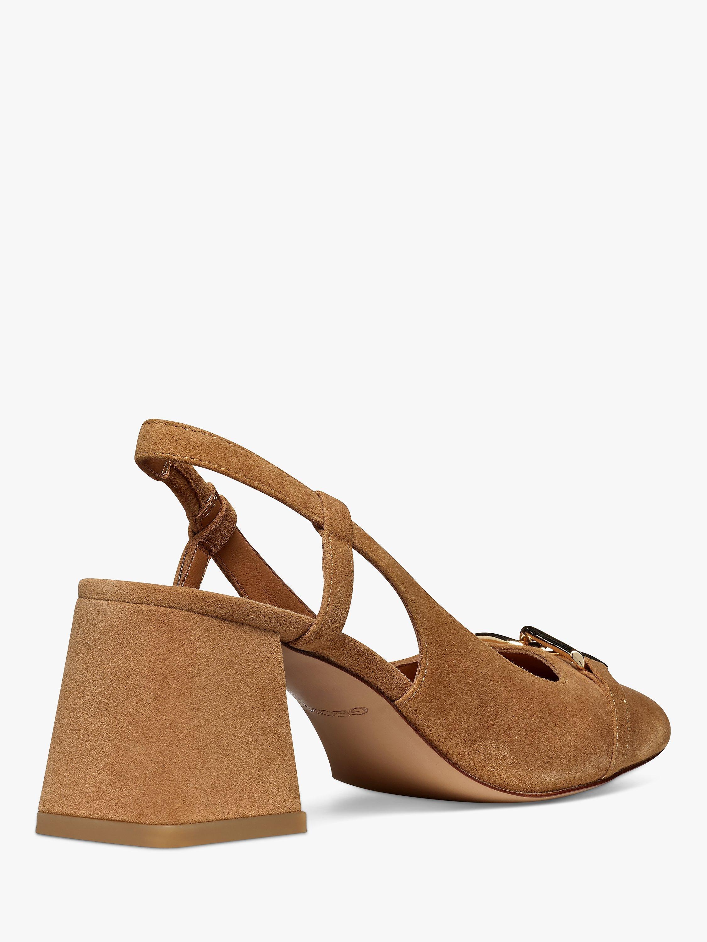 Product image 4 of 6, which shows Geox Coronilla Square Toe Slingback Court Shoes, Cognac, EU38