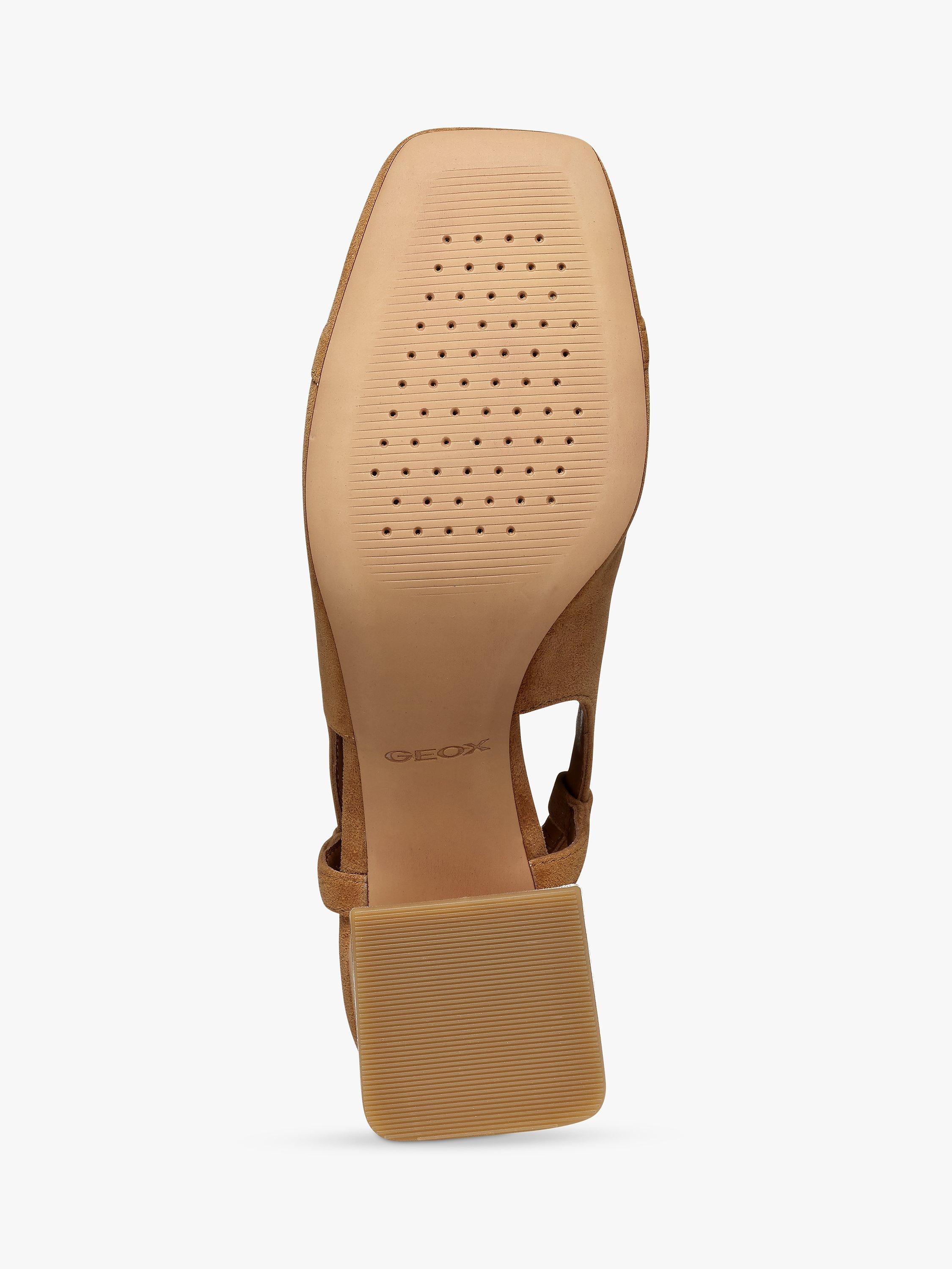Product image 6 of 6, which shows Geox Coronilla Square Toe Slingback Court Shoes, Cognac, EU38