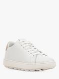 Geox Spherica Ecub-1 Metallic Back Panel Leather Trainers, White/Gold