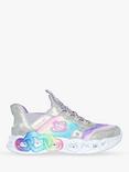 Skechers Kids' Slip-Ins Infinite Heart Light Up Trainers, Purple