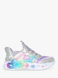 Skechers Kids' Slip-Ins Infinite Heart Light Up Trainers, Purple