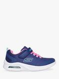 Skechers Kids' Microspec Maz Racer Gal Trainers, Navy/Pink