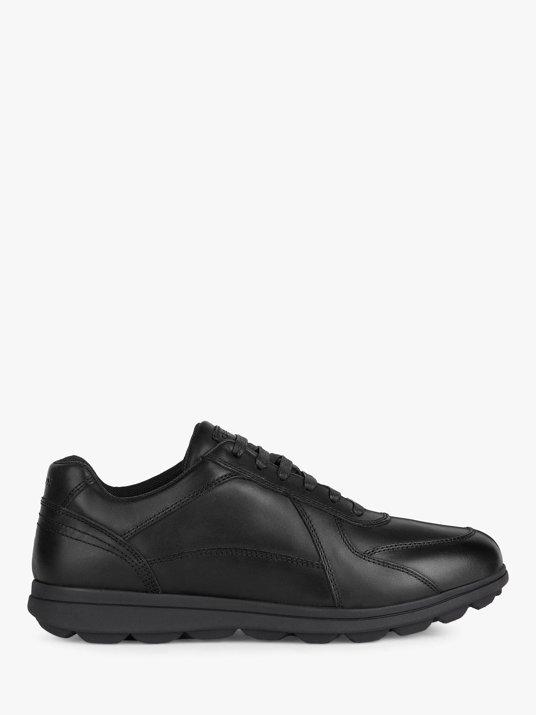 Geox Spherica EC12 Leather Trainers, Black               