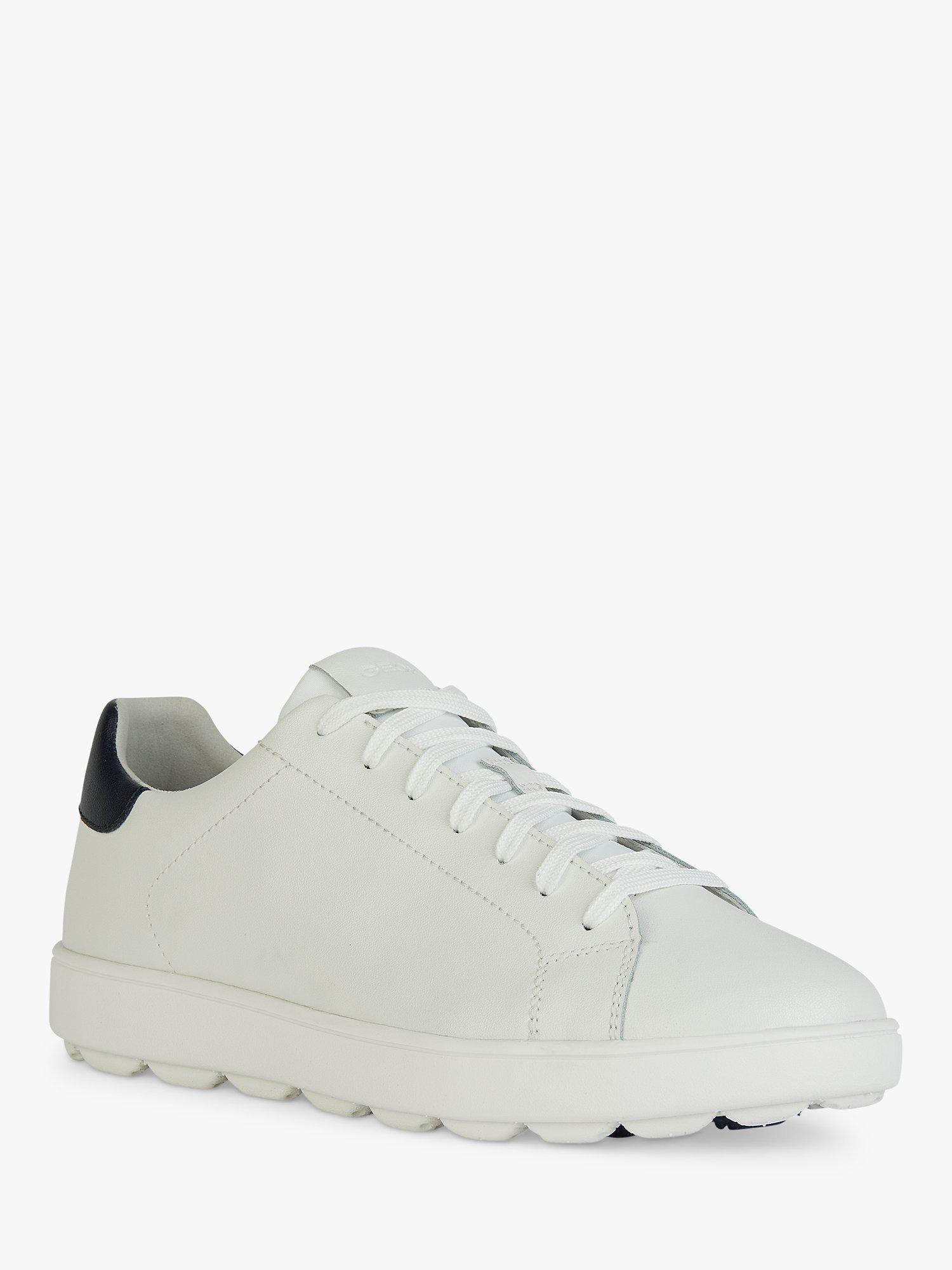 Product image 2 of 6, which shows Geox Spherica ECUB-1 Leather Trainers, White/Navy, EU46