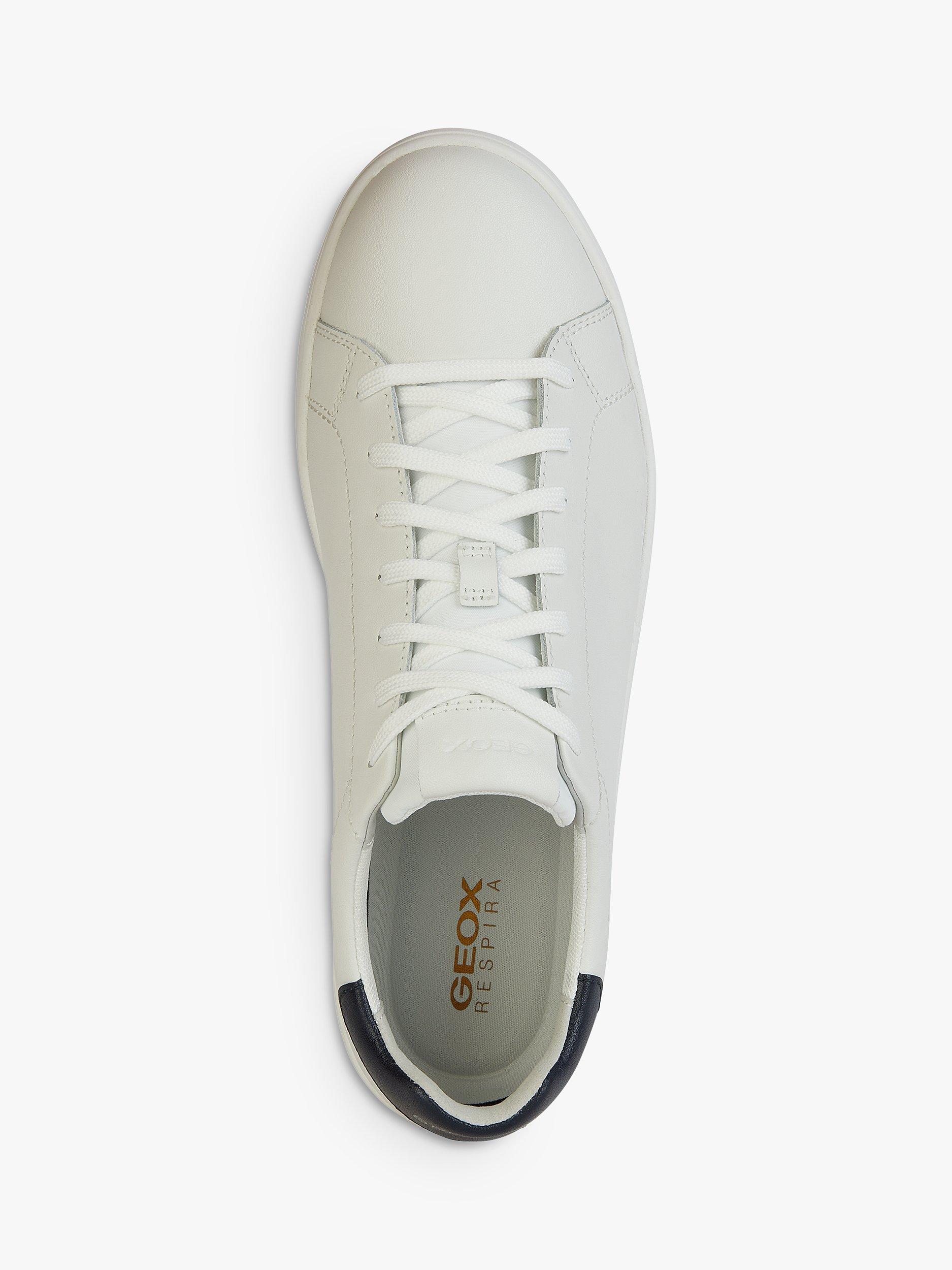 Product image 5 of 6, which shows Geox Spherica ECUB-1 Leather Trainers, White/Navy, EU46