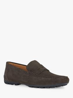 Geox Kosmopolis + Grip Suede Leather Loafers - view 2, Dk Brown
