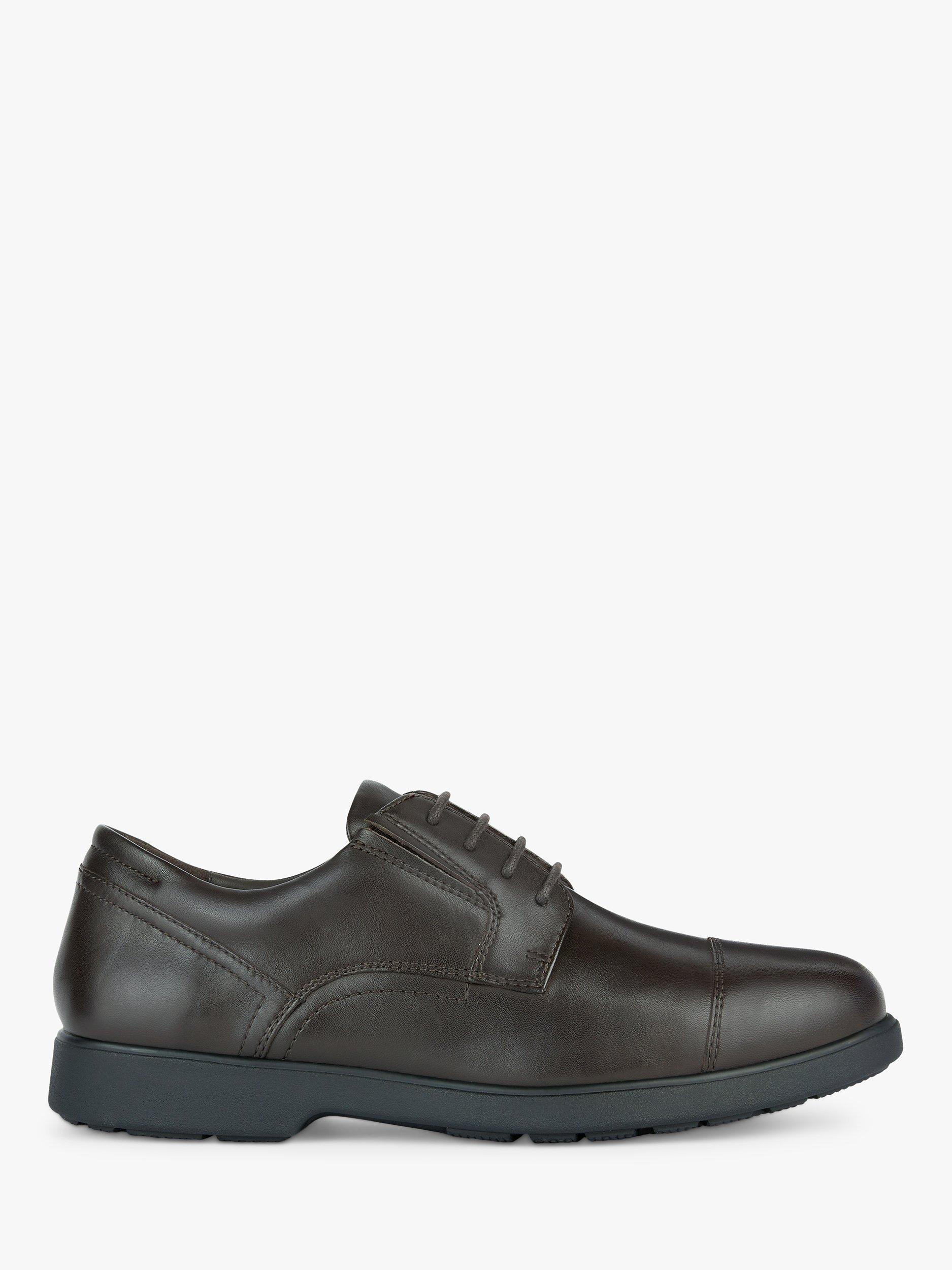 Geox Spherica EC11 Leather Oxford Shoes, Coffee              