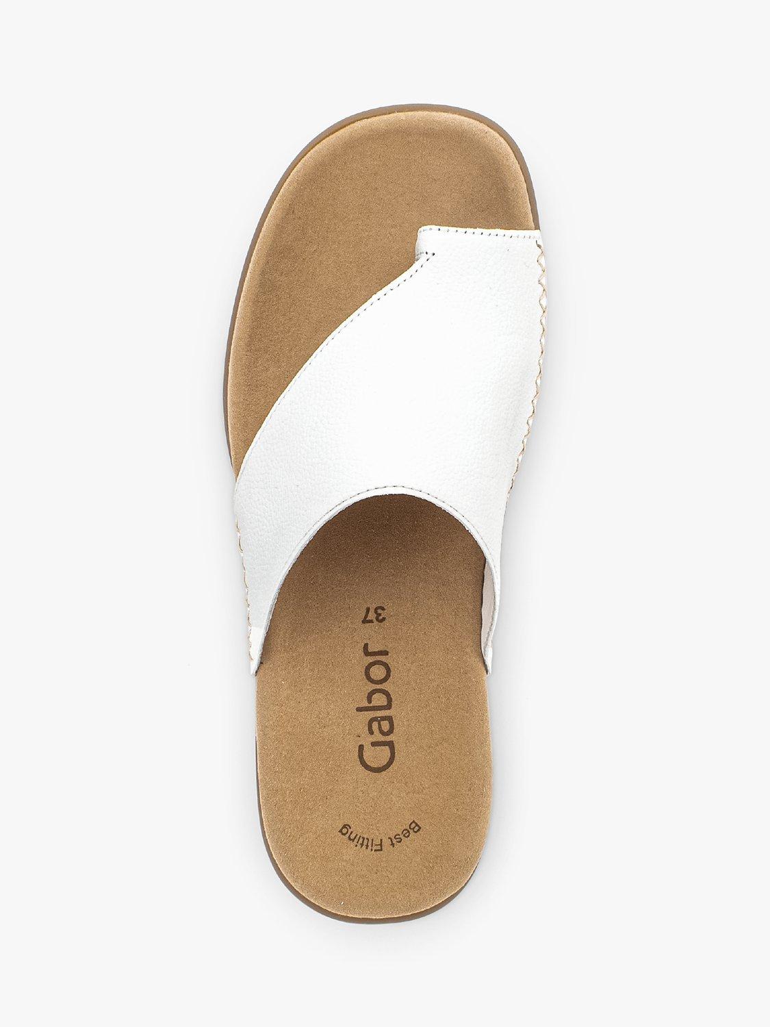 Gabor Lanzarote Toe Loop Leather Sandals White