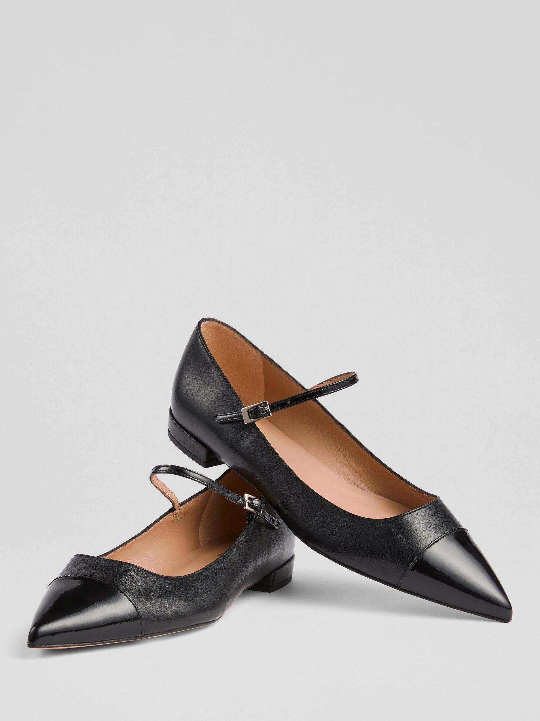 Product image 3 of 4, which shows L.K.Bennett Monty Pointed Toe Flats, Black, 5